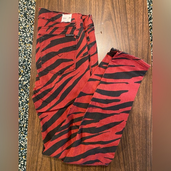 Hudson Women's Denim Jeans KRISTA SUPER SKINNY Red Camo Print - Picture 5 of 7